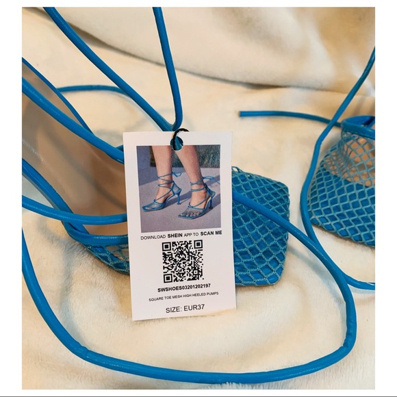 NEW Sandals Stiletto Mesh Stiletto Heel Sandals Euro Size 37 US Size 6.5 - Picture 9 of 12